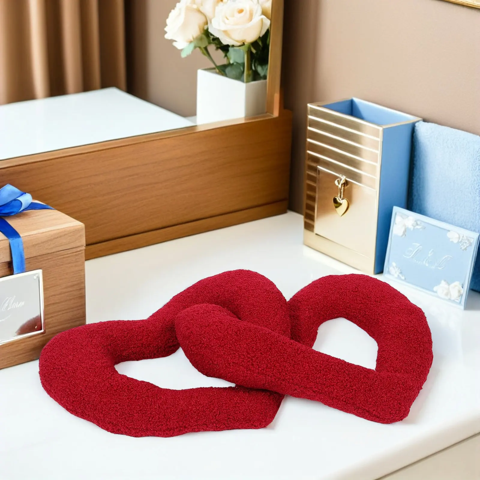 

Декоративная подушка в форме сердца яркого красного цвета, очаровательная декоративная подушка для гостиной, прикроватная подушка, романтический декор для дома, подарок на День святого Валентина