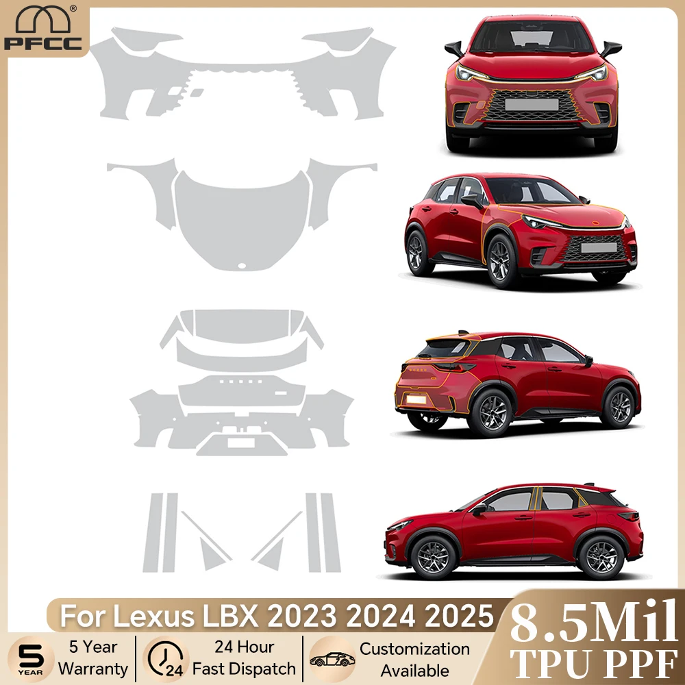 

For Lexus LBX 2023 2024 2025 Pre-cut PPF Bra 8.5Mil TPU Paint Protection Film Car Body Clear Kit Resistant Auto Accessories