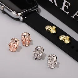 Funny Watchband Charms for Apple Watch Bow-knot Skull Decorative Charms Nail Metal Jewelry Accessories for Iwatch Sport Strap