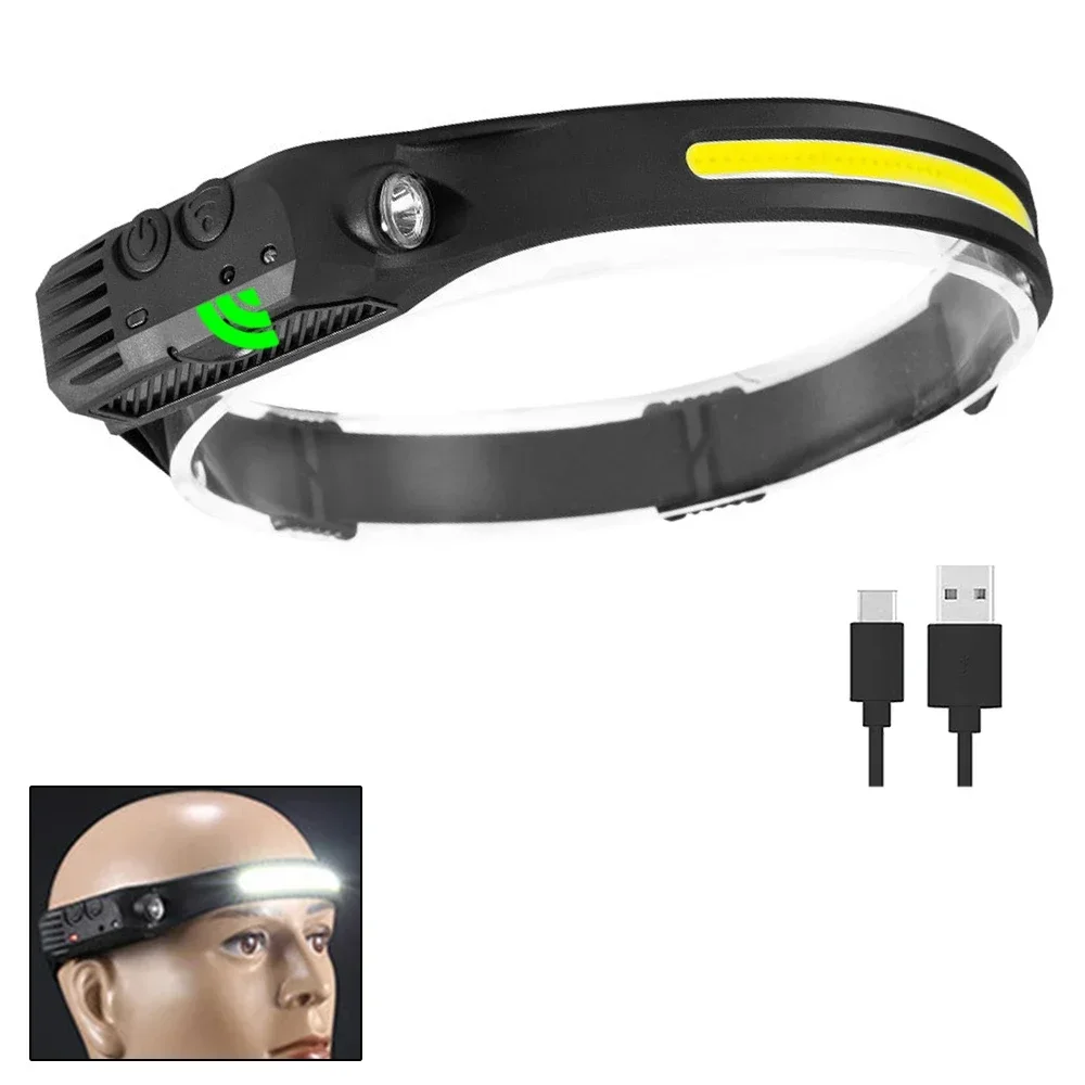 LED COB Sensor-Flutlicht Wiederaufladbare Arbeitsleuchte Stirnlampe Notfallbeleuchtung Outdoor Wasserdichte Camping- und Angellampe