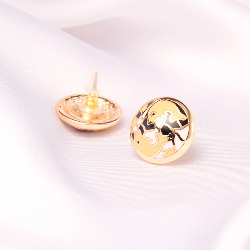 R&X  Engagement Necklace/Earrings Trendy Gift Sieraden Sets S22101 Stainless Steel Enamel Jewelry Necklace Set Women Anniversary