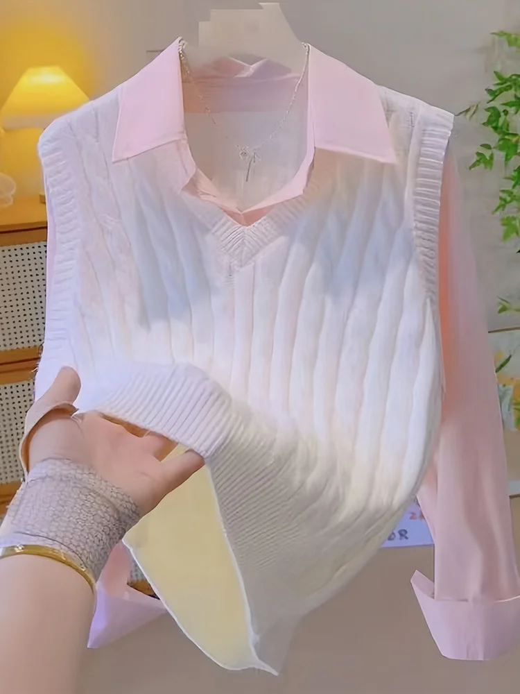 Faionable malha ne colete irt feminino outono nova cor sle blo casual solto ajuste respirável longo sve irt