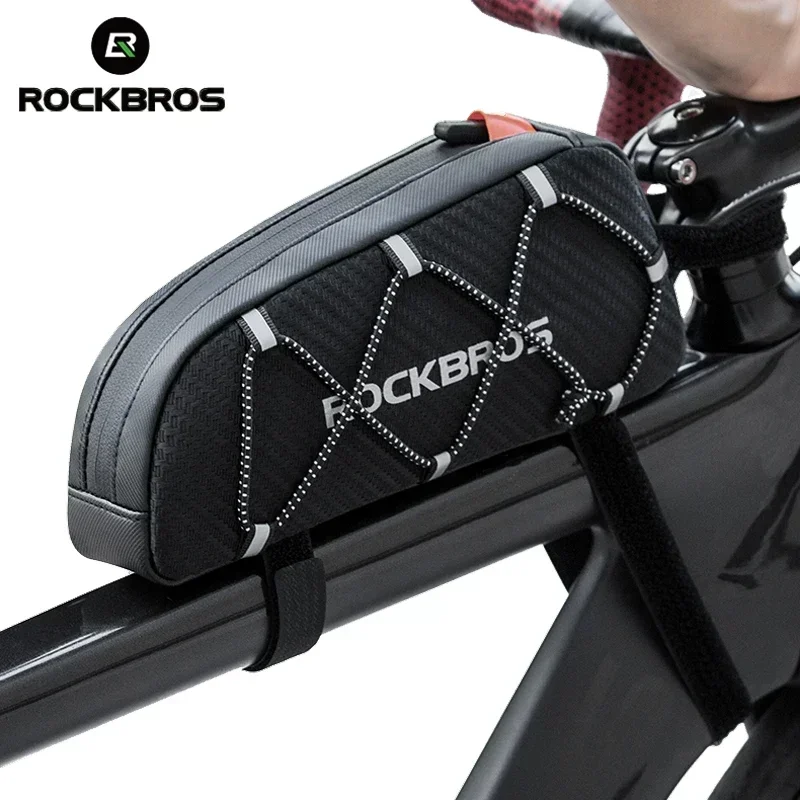 

ROCKBROS Велосипедная сумка Водонепроницаемая светоотражающая передняя верхняя рама Трубка Большая вместительная сверхлегкая велосипедная сумка Велосипедная сумка 1л