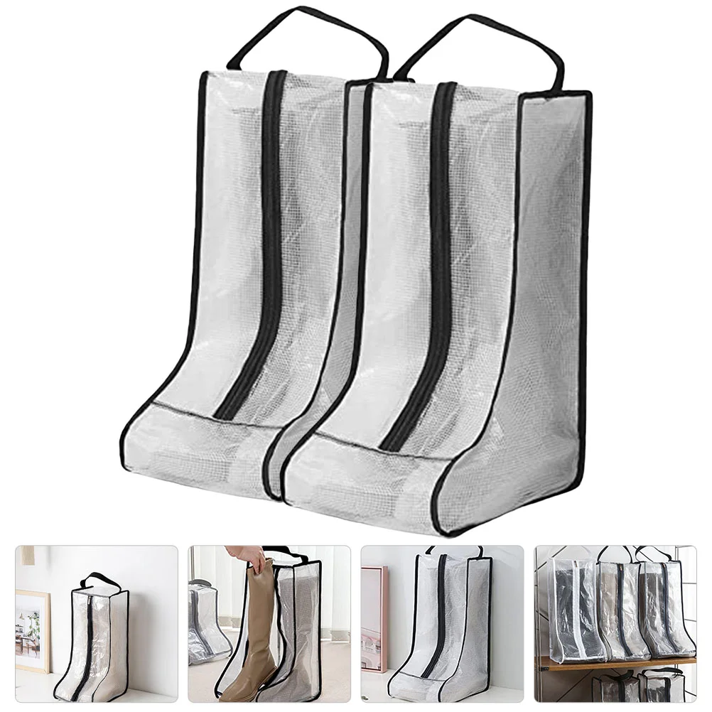 2 Pcs Tall Boots Storage Bag Portable Shoe Rack Tall Boot Bag Clear Shoes Boxes Boot Storage Bag Skin Friendly Travel Bag