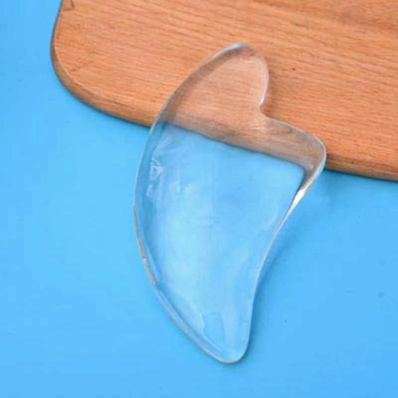 Crystal Gua Sha Scraping Massage Tool Large Guasha Board Edge Facial Massage Tools For Edge 3.3 X 5.5 Inch With Velvet Pouch