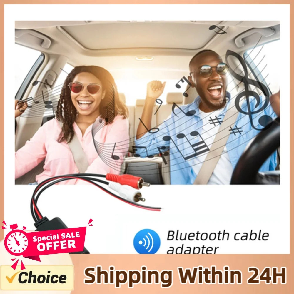Universal Bluetooth-compatible Audio Cable Module AUX Adapter Car Electronics Accessories for Vehicles with 2RCA Interface