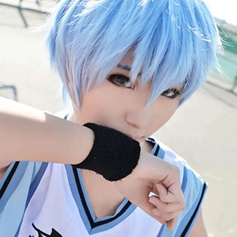 Pelucas Kuroko no Basuke Seirin Kuroko Tetsuya, disfraz de Cosplay, baloncesto de Kuroko, pelucas de fiesta de pelo sintético corto para hombres y mujeres + gorro