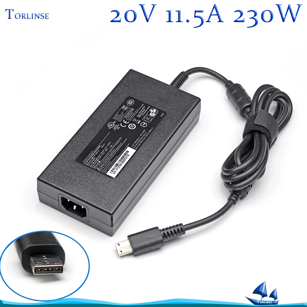 20V 11.5A 230W ADP-230GB D USB Square Flat AC Adapter Power Charger For MSI GE66 GE76 Raider GP66 GP6 Gaming Laptop