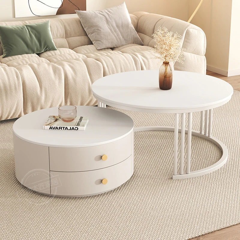 

Premium Round Coffee Tables Luxury Round Minimalist Storage Coffee Table Modern Rounddesign Mesa Centro Salon Home Furniture