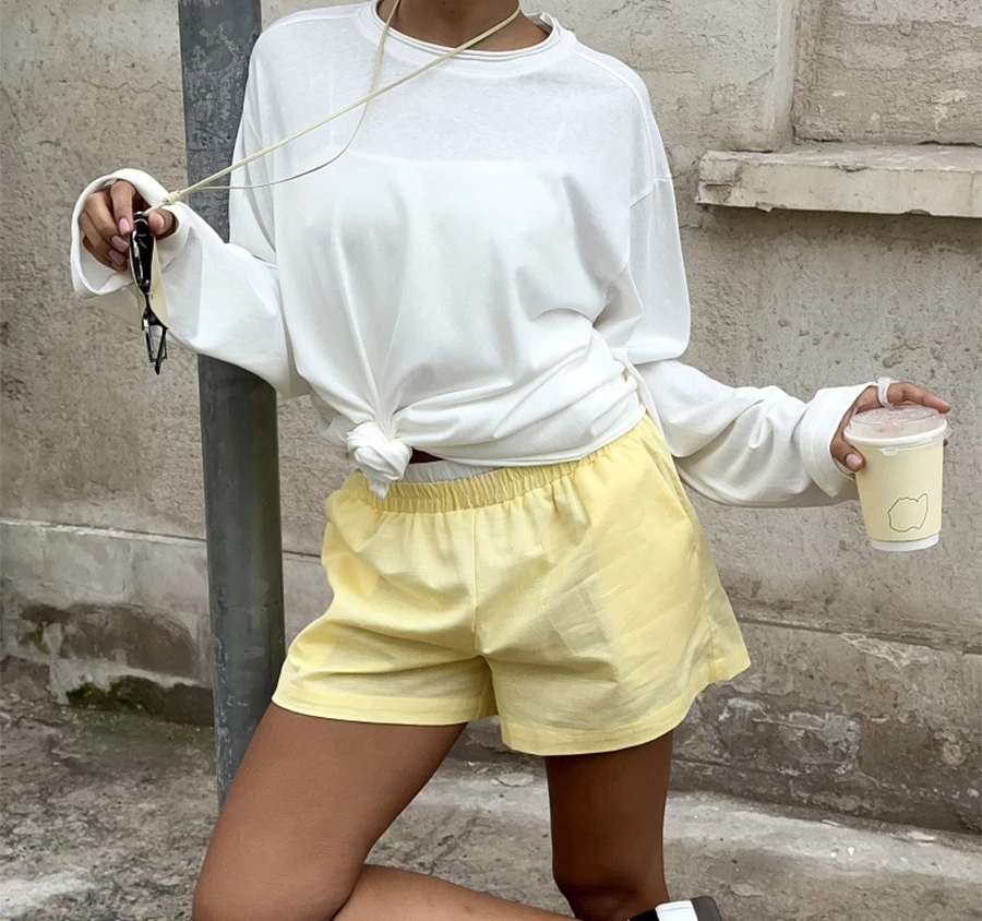 بلون طويل الأكمام المرأة 2025 الخريف والشتاء قاعدة فضفاضة تي شيرت علوي جولة الرقبة طويلة الأكمام تي شيرت #4