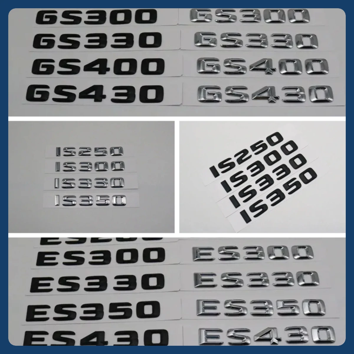 Car Sticker For ES300 ES330 ES350 ES430 IS250 IS300 LS400 SC430 Emblem Car Sticker Rear Trunk Badge Decal Accessories