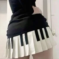 Sweet and spicy style black and white piano vintage pleated skirt for women's spring new design sense slimming and form-fitting - Image 6