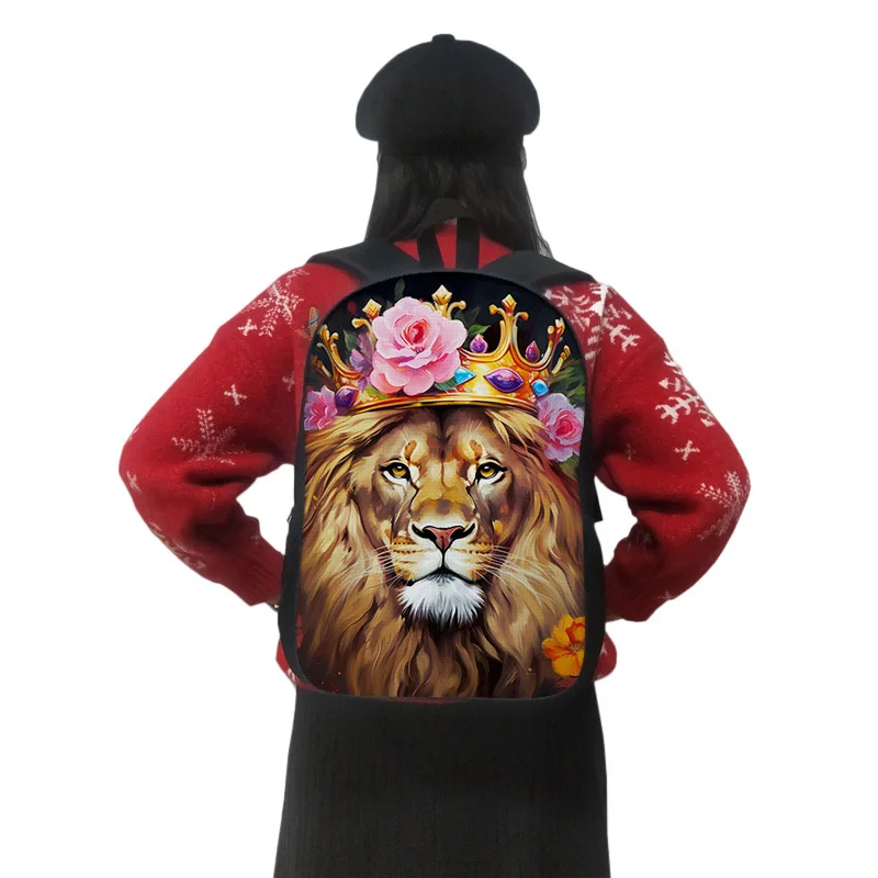 

Lion with Crown Backpack Fantasy Magic Lion Rucksack Men Women Outdoor Daypack for Travel Laptop Backpack Large Capacity Bookbag