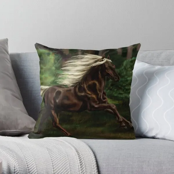 

Rocky Mountain Horse Printing Throw Pillow Cover Bedroom Office Fashion Decor Anime Comfort Square Pillows not include One Side