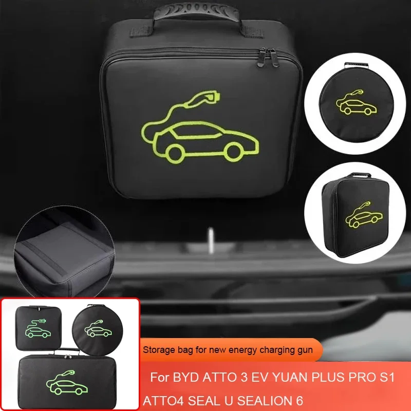 Car Charging Guns Storage Bag New Energy Charging Port Rain Cover For BYD ATTO 3 EV YUAN PLUS PRO S1 ATTO4 SEAL U SEALION 6