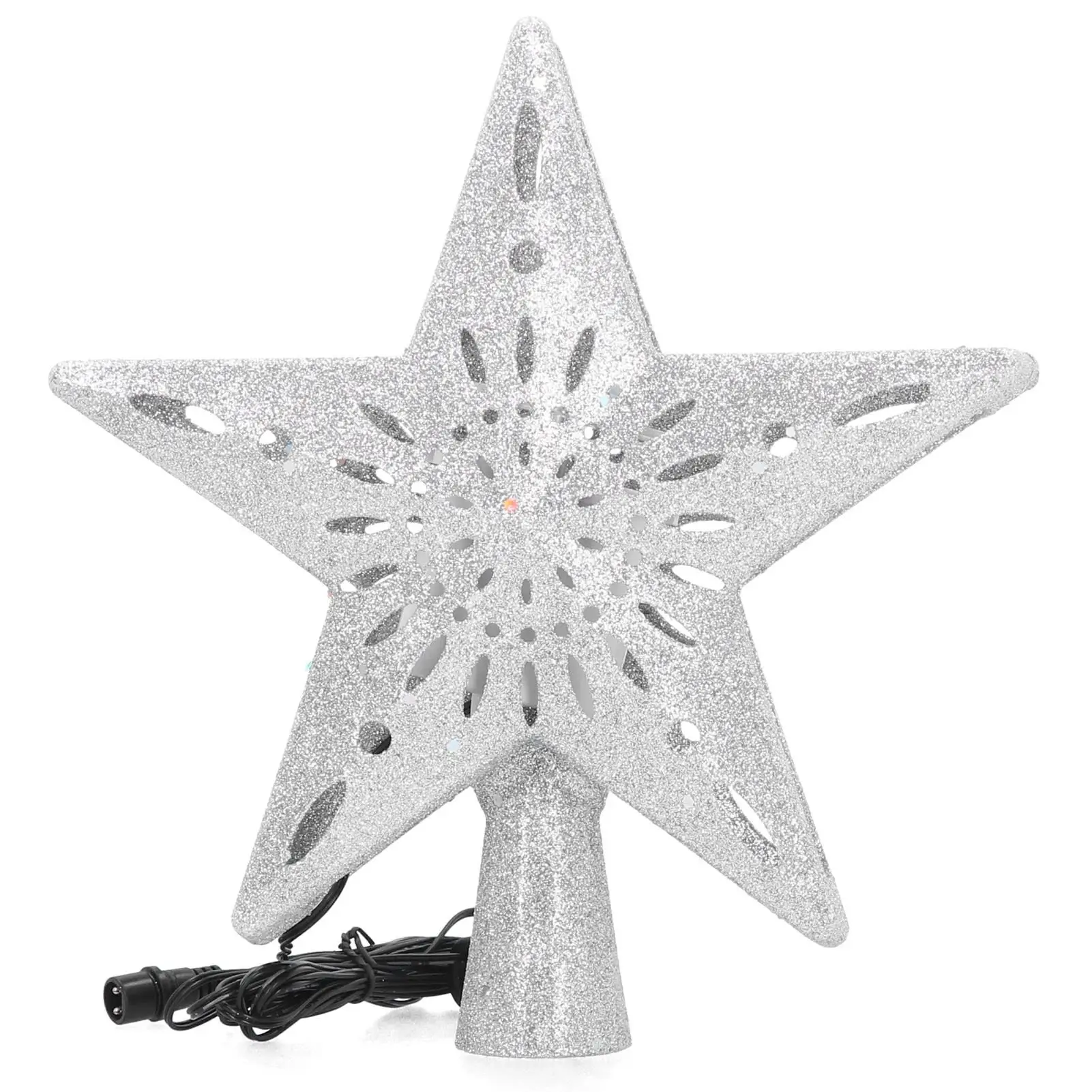 

LED Rotating Snowflake Projector Christmas Tree Topper Light Decoration 100240V Seasonal Festive Home Decor