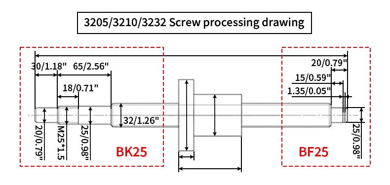 Hochpräzise Kugelumlaufspindel DFU3210 SFS3220 SFY3232 SFE3232 SFU3210 Länge 100-1150 mm mit Kugelmutter CNC-Getriebeteile – Detail 27