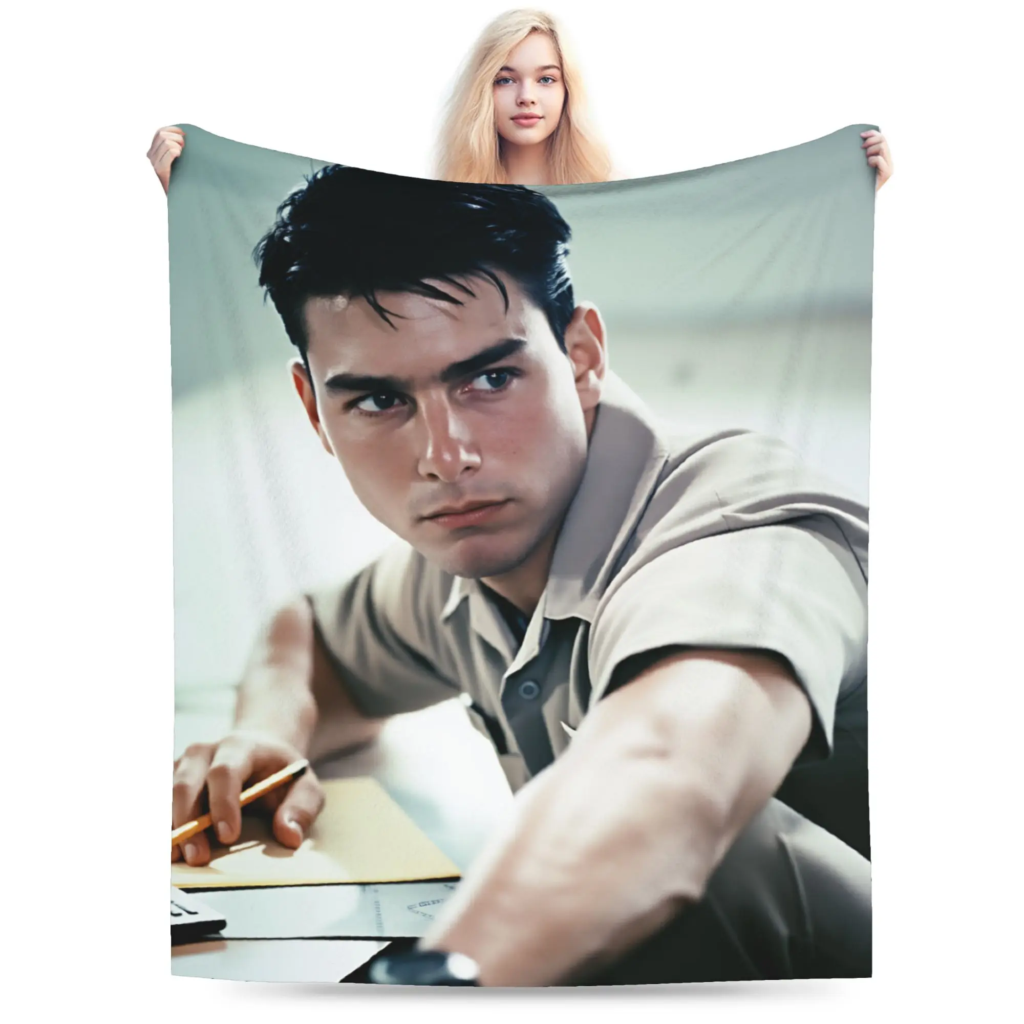 Tom Cruise Fighter Top Gun Plush Blankets Students  Flannel Throw Blanket For Couch Chair Warm Soft Quality Bedspread Gift