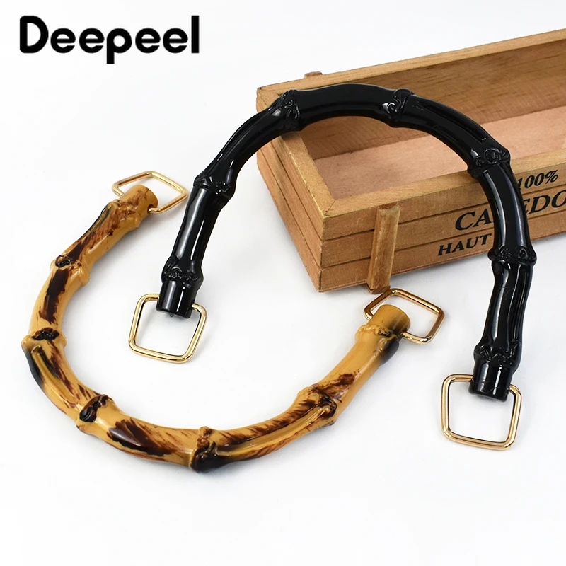 2/4Pcs Deepeel 10/12cm Faux Bamboo Handle Women Handbag Purse Frame Kiss Clasp Handmade Bags Replacement Handles DIY Accessories