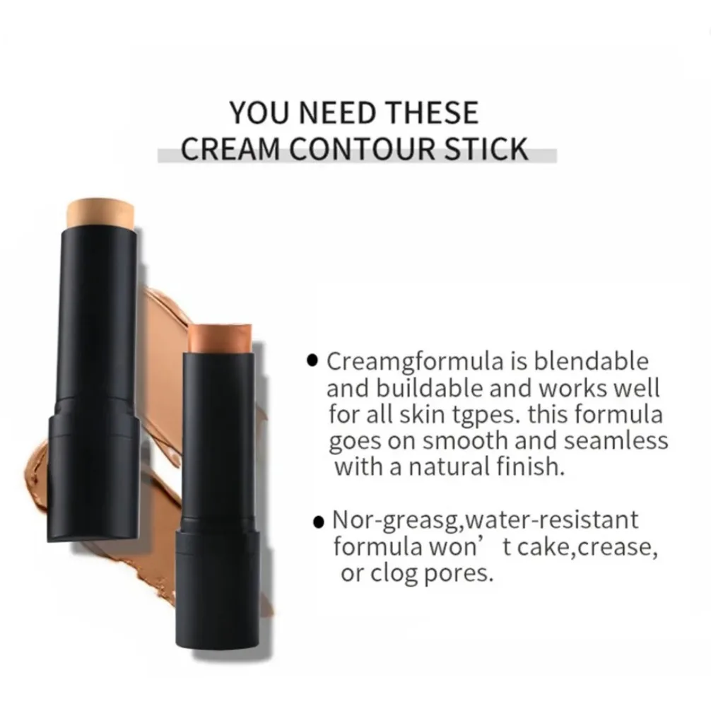 Custom Logo Vegan Face Foundation Concealer Pen Long Lasting Dark Circles Corrector Contour Concealers Stick Blusher Makeup