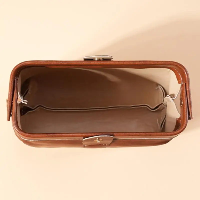 1 Stück Mädchen-Geldbörse in einfarbiger Ausführung mit Knopf, modische Vintage-Kosmetiktasche aus PU-Leder für Damen, große Kapazität, wasserdicht. – Detail 10