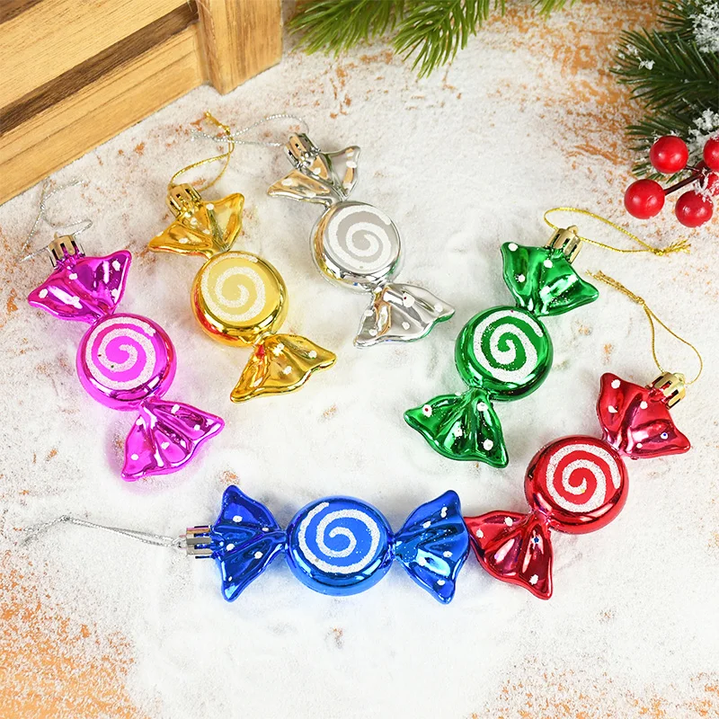 

6Pcs Christmas Candy Pendant Xmas Tree Hanging Ornaments Home Christmas Party Decor Kids Gift 2025 Navidad Noel New Year Gifts