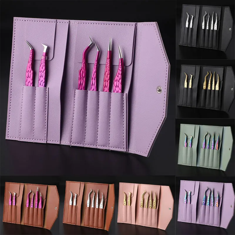 

False Eyelash Tweezers Set For Fake Fan Lashes Extensions Planting Eyebrow Clip Eyelashes Tongs Makeup Nail Tools Kit