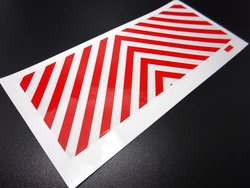 Warning Red&white Stripes Waterproof PVC Sticker for 1/14 Tamiya RC Truck Car Scania BENZ VOLVO MAN Diy Parts Toys