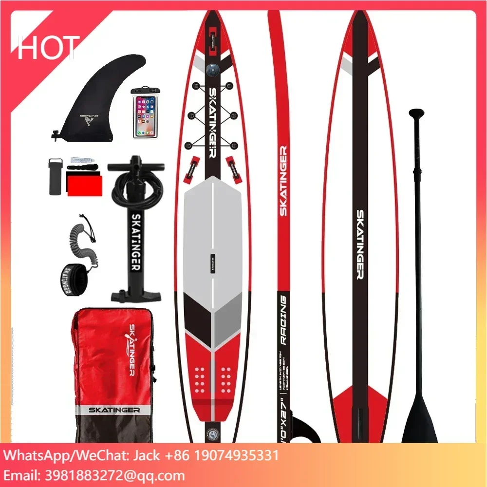 

Skatinger 14 Feet Sup Racing Double Layer Custom Inflatable Surfboard Stand Up Race Racing Paddle Board for Sale