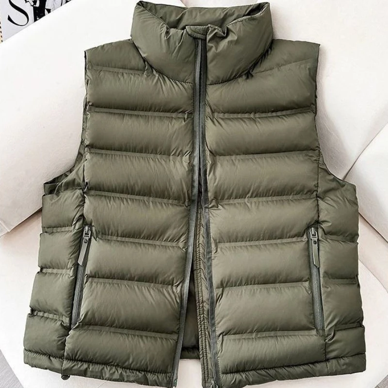 

2025 Women's Winter Vest Slimming Down Cotton Cape with Mandarin Collar Korean Streetwear Style Warm Breathable