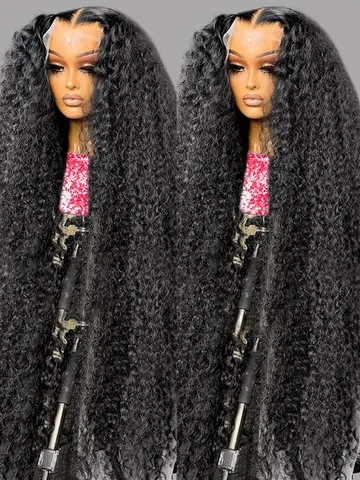 40 50 Inch HD 13x6 Deep Wave Lace Frontal Wigs Brazilian 13x4 Water Wave Curly Lace Front Human Hair Wigs For Women 300 Density