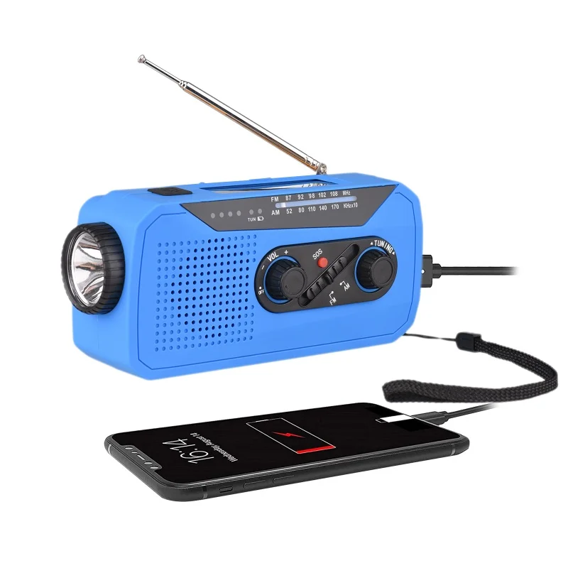 

Радиоприемник на солнечной батарее с ручным приводом, аварийное солнечное радио с перезаряжаемой батареей, сигнализация SOS, AM/FM, яркий фонарик