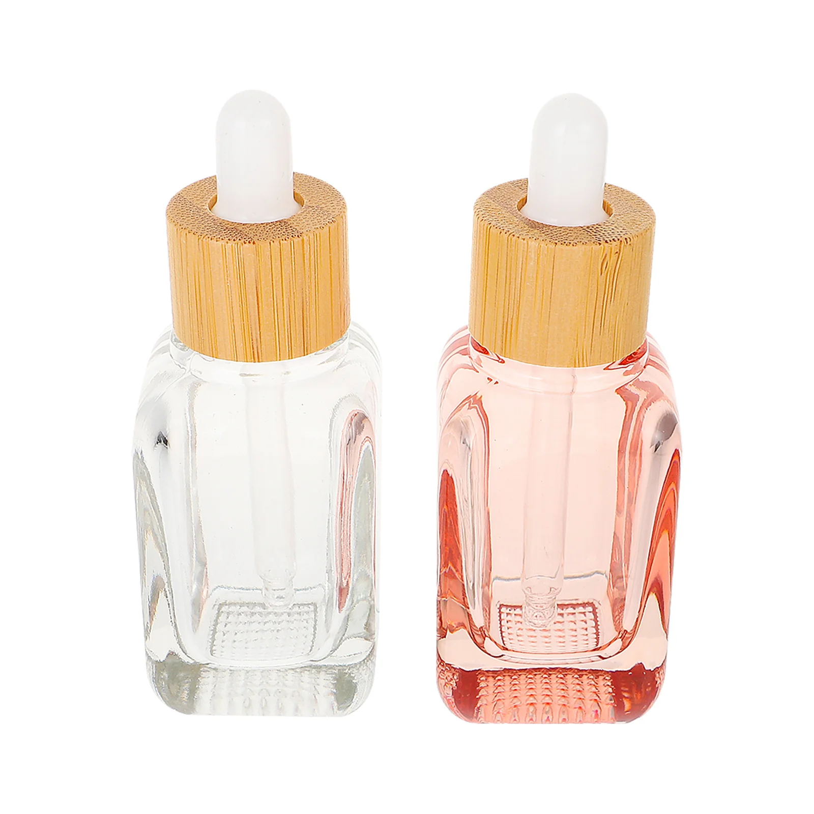 

2Pcs Reusable Glass Dropper Bottles for Essential Oils Perfume Samples Transparent Refillable Liquid Containers Leakproof Travel