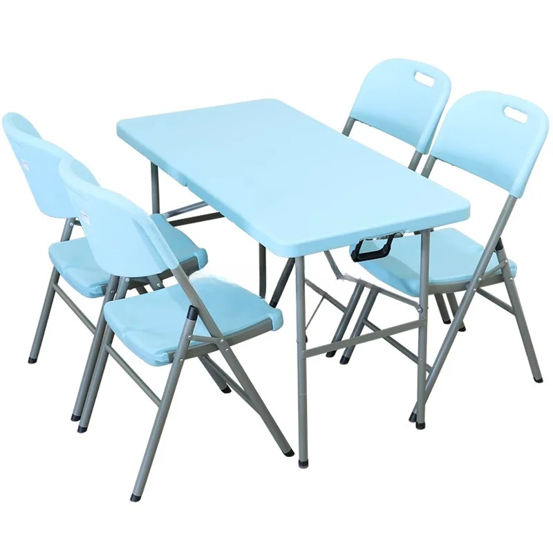 wholesale colored folding tables durable portable foldable plastic rectangular tables and chairs for outdoor picnic party