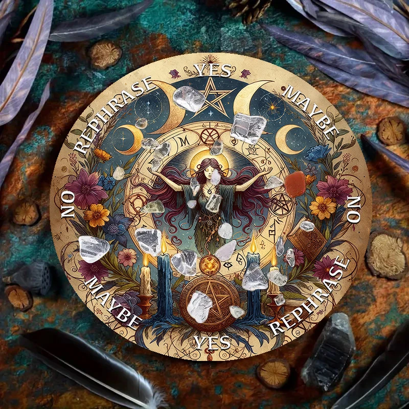 Solar Moon Magic Altar Decoration Swinging Crystal Reading Pendulum Board For Astrology Oracle Card Mat Magic Symbol Decoration