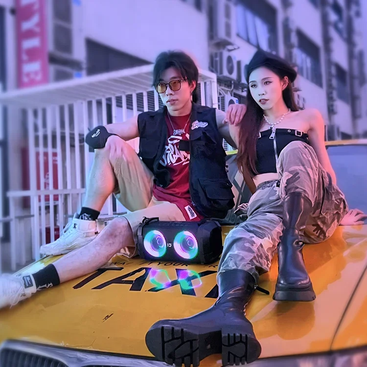 

Professional Audio Portable 12 Inches Led Circle Led Light Dj Wireless Party Box Speaker