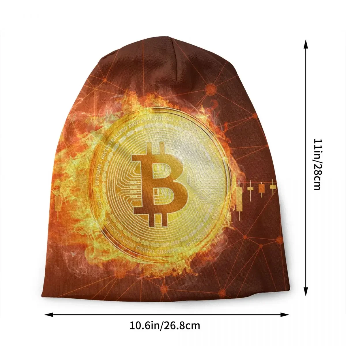 Bitcoin Coin Bonnet Hat Knitting Hats Men Women Fashion Unisex Btc Crypto Currency Winter Warm Beanies Cap