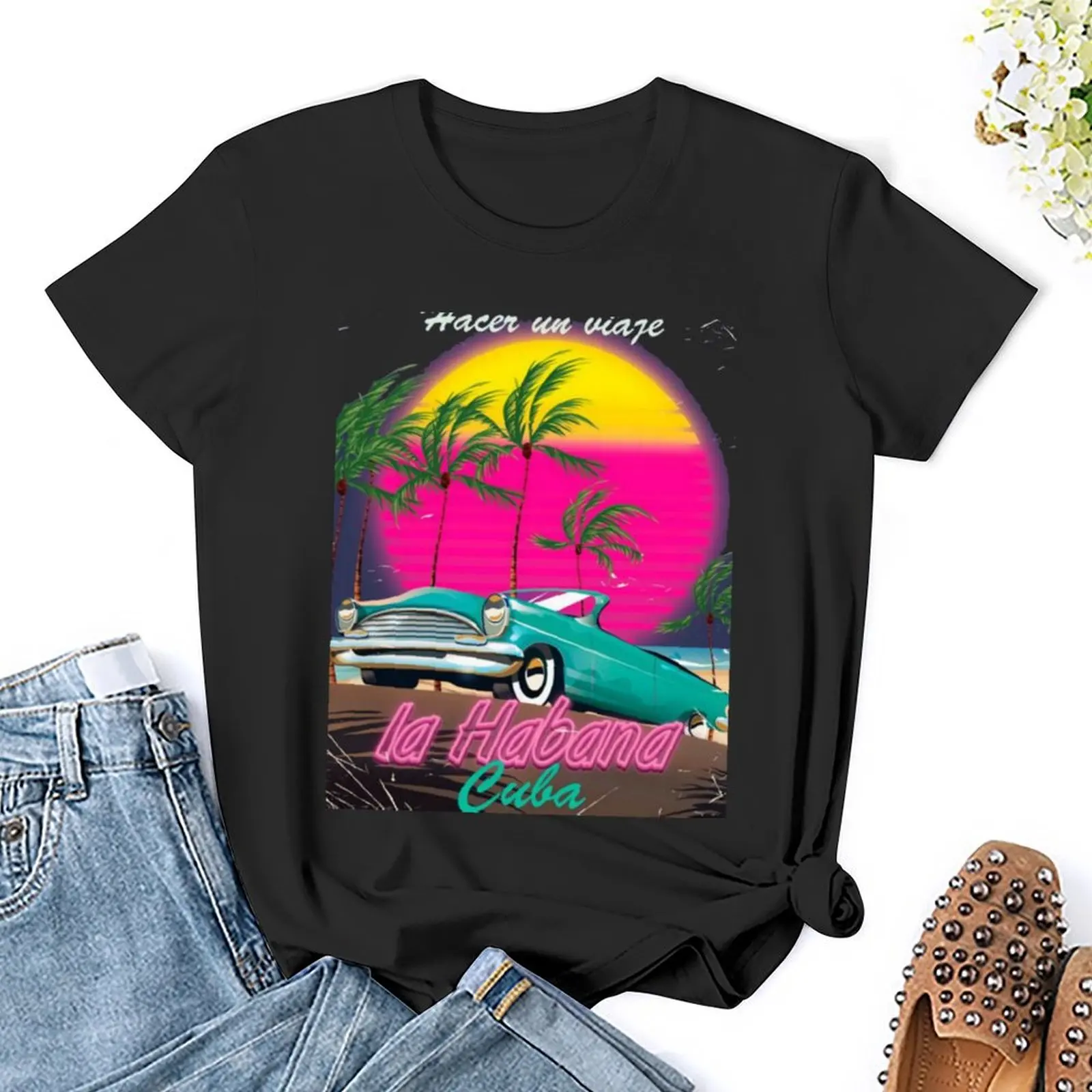 La Habana Cuba T-Shirt customs design your own shirts graphic tees animal print t-shirt dress for Women sexy