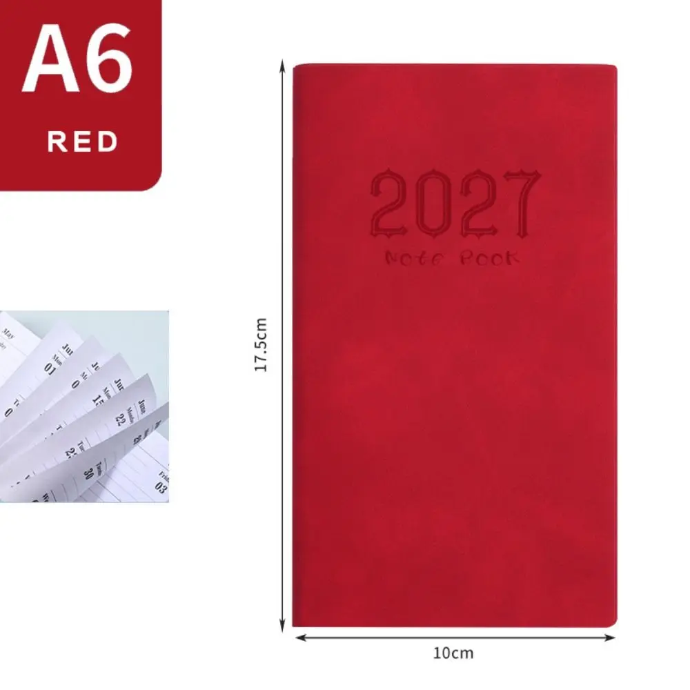 Pocket Design 2027 A6 Planner Notebook Premium Thick Paper Smooth Writing Surface 2027 Schedule Book Portable Lightweight