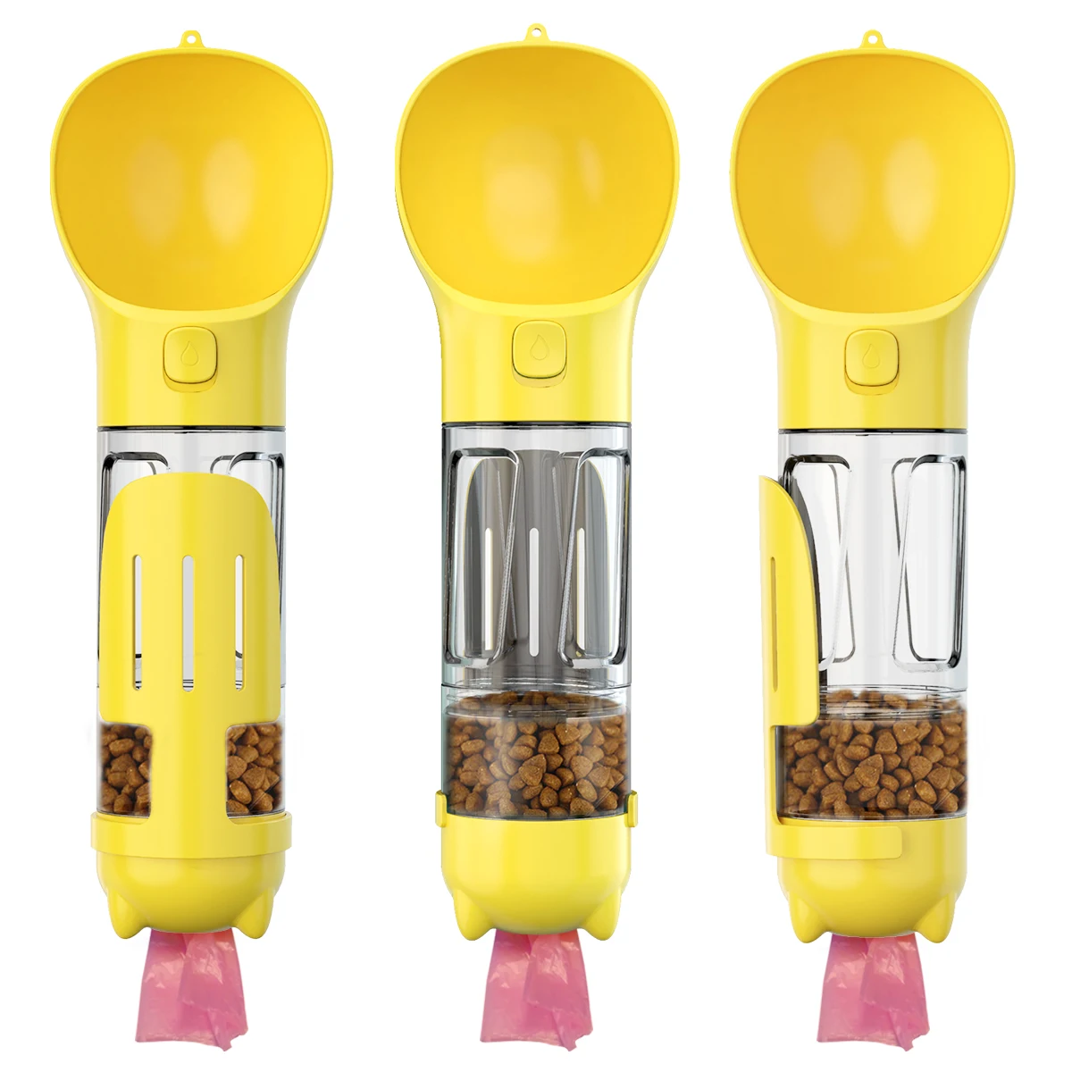 

Portable Dog Feeder Travel Pet Portable Pet Supplies 4 In 1 Dog Water Bottle With Food Container And Dog Poop Bag