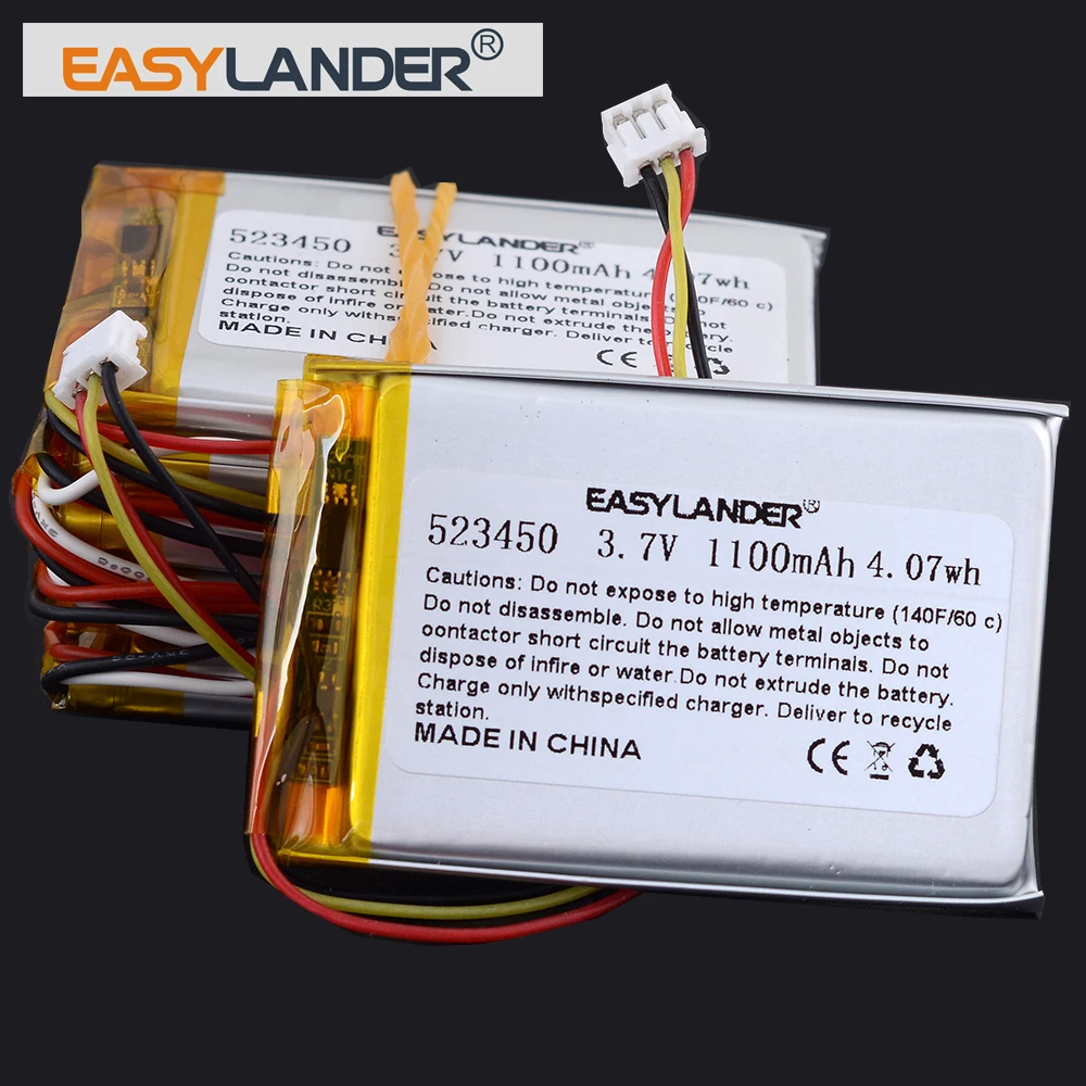 10 шт./лот MX1.25 3P 3.7V 523450 1100 мАч, цена €3 с учетом НДС, литий-полимерные (Li-Po) аккумуляторы с силиконовыми проводами
