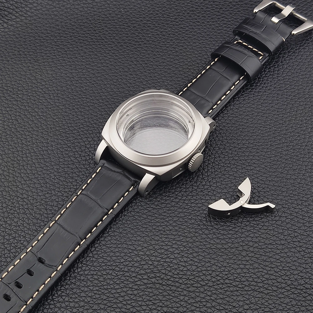 45mm-watch-case-st2555-case-crown-protector-frosted-silver-mineral-glass-stainless-steel-case-fit-st2555-movement-36mm-dial
