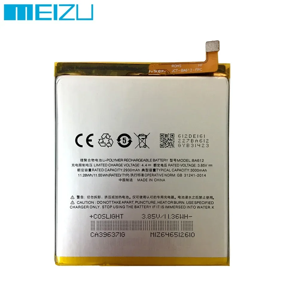 Original New BA612 BA712 Battery For Meizu M6s S6 M712C M71M M71Q M712H 5S M5S M612Q M612M M612H 3000mAh Phone Batteries Bateria