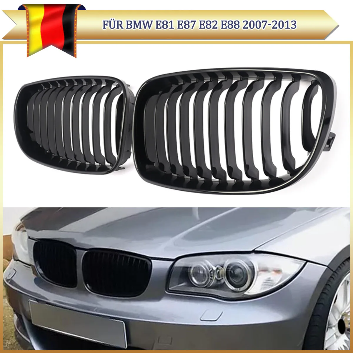 

Сетка центральной решетки почек для BMW 1 серии E81 E82 E87 E88, гоночные решетки переднего бампера 120d 120i 135i 2008 2009 2010 2011