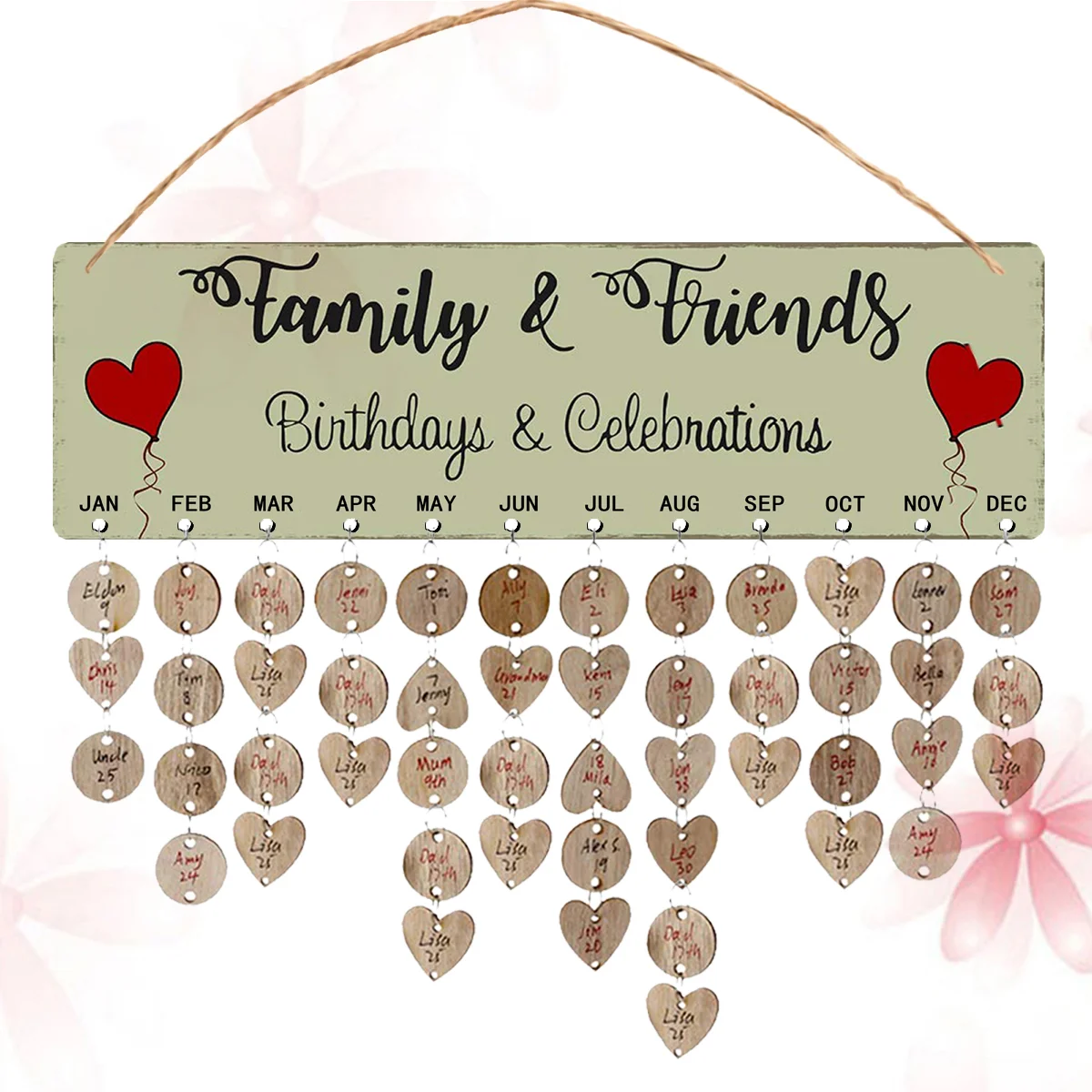 House Decorations for Home Wooden Plaque Household Reminder Board Family Birthday Sign