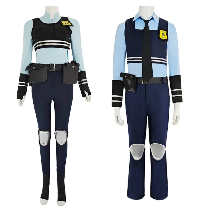 Christmas Child Adult Judy Hopps Cosplay Costume Halloween Anime Cartoon Rabbit Police Role Play Clothes Men Women Uniform Suit