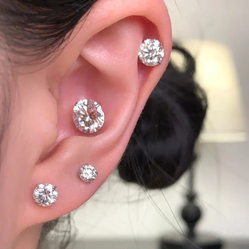 Strong Magnetic No Piercing Crown Ear Cuffs Six Claw Zircon Non Hole Ear Bone Clips Elegant Daily Ear Jewelry Accessories Gifts