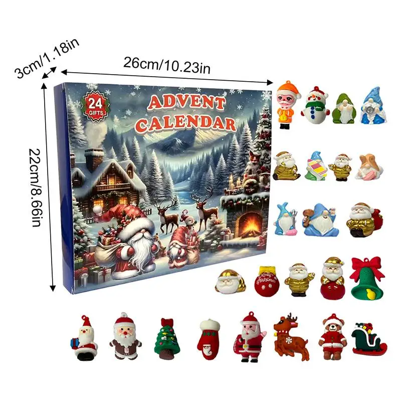 Calendario dell'avvento dello gnomo di natale 24 giorni ornamenti per bambole Gnome in PVC svedese Tomte conto alla rovescia calendario Decor regali di natale per bambini