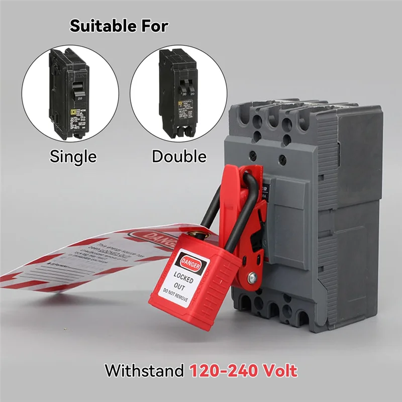 

Circuit Breaker Lockout Set, Circuit Breaker Lockout, Lockout Tagout Tag, For Standard Single And Double Toggles