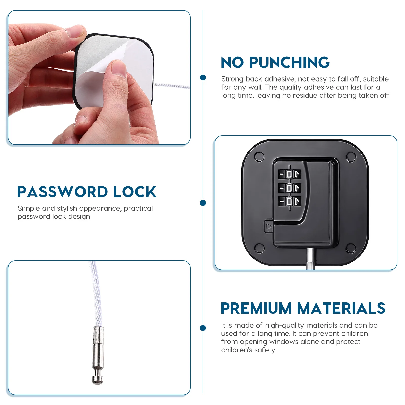 Refrigerator Lock Drawer Kids Door for Window Baby Safety Child Strap Locks Code